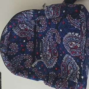 Vera Bradley Blessings in a Backpack Fireworks Paisley Red White & Blue